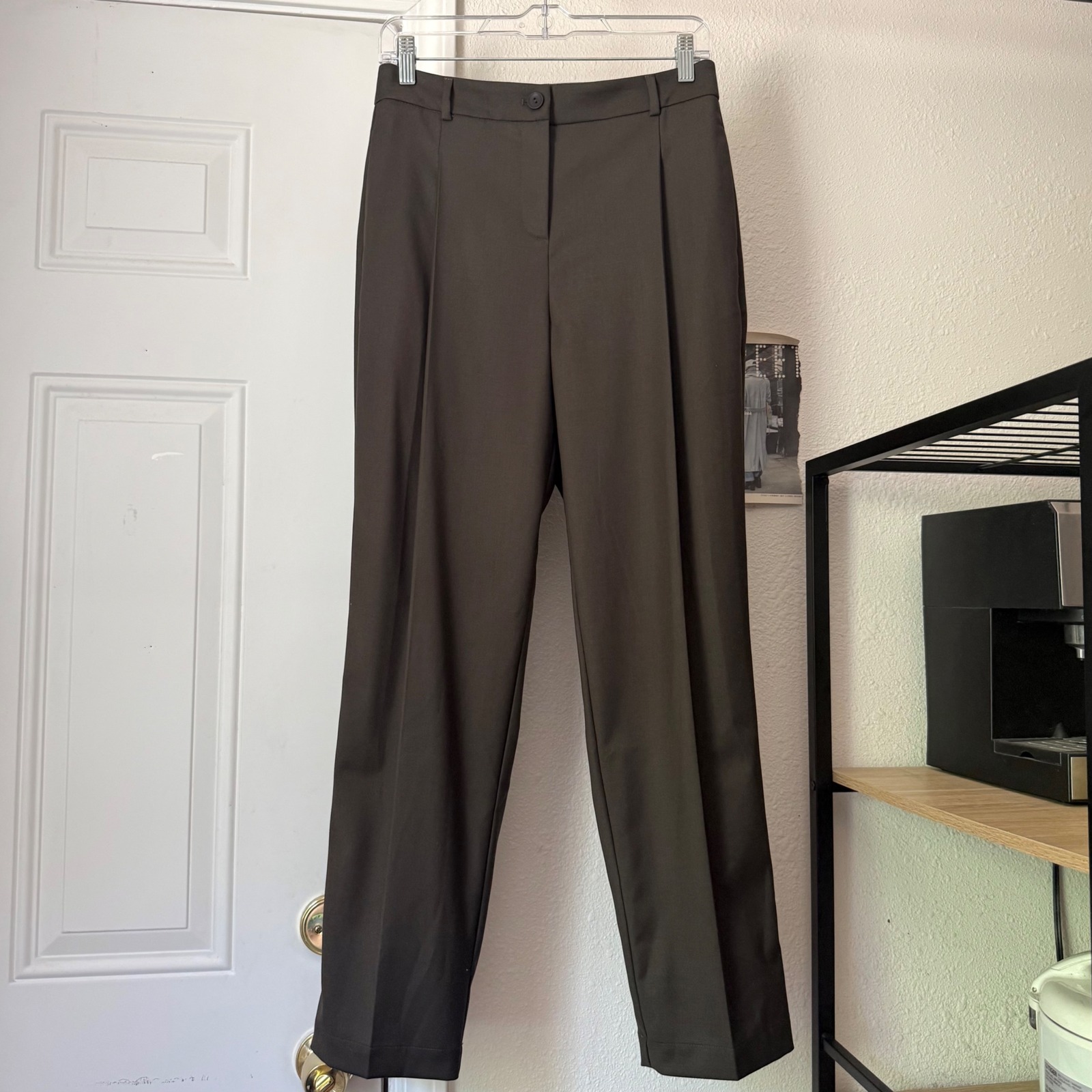 Marcella Nyc Olive Brown Straight Leg Trousers